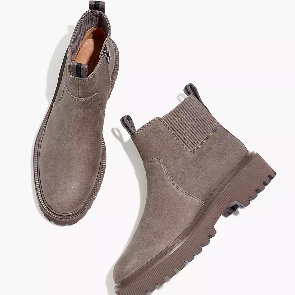 MADEWELL HENRY LUGSOLE BOOT COASTAL GRANITE NUBUCK WOMENS SIZE 8.5 LIKE NEW
